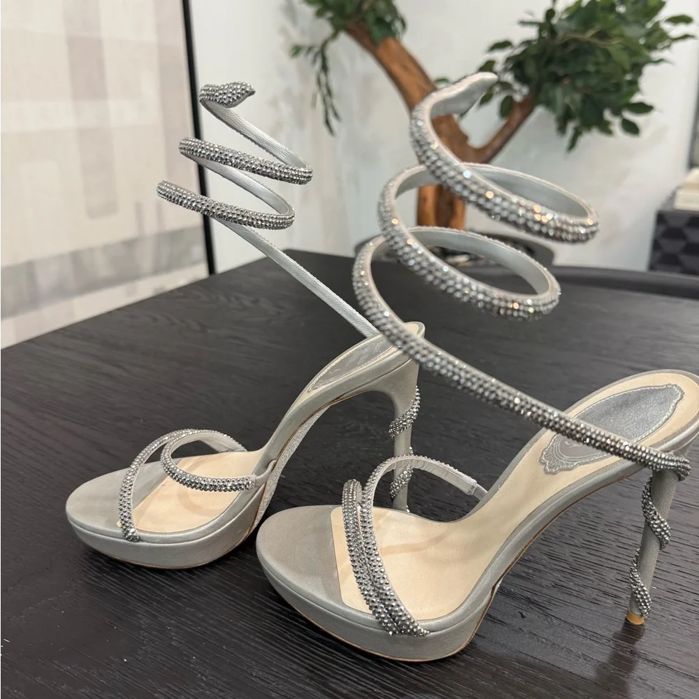Rene Caovilla MARGOT SILVER PLATFORM SANDAL 120 - Picture 5 of 11